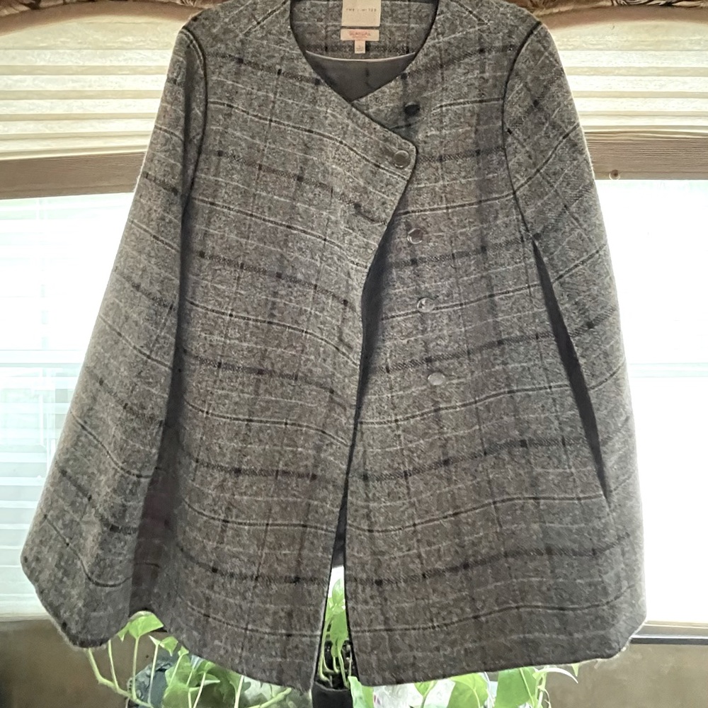 NWOT Wool blend swing coat sz Large bill/ gray/white Excellent shape, lined